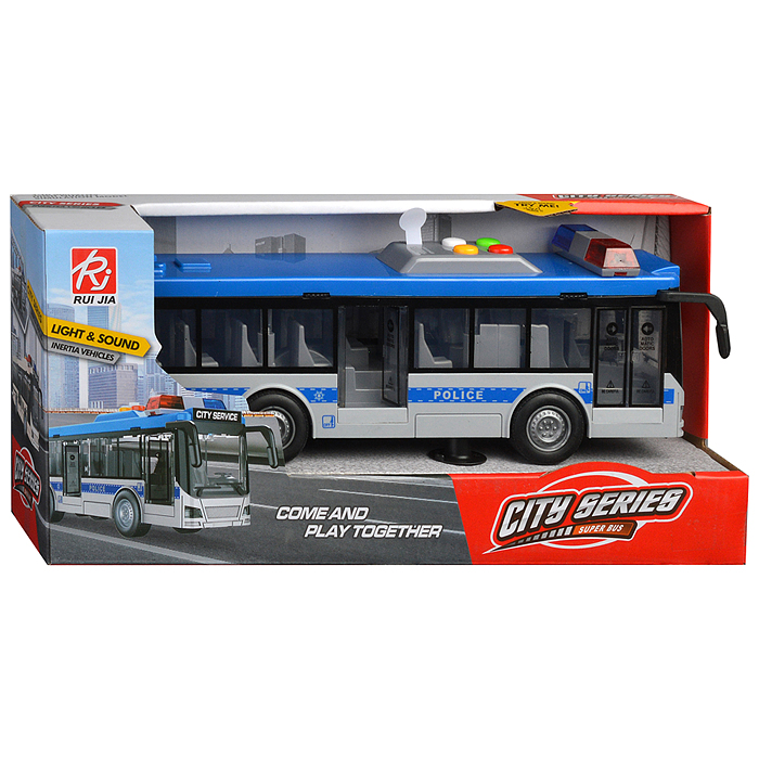Фото к товару Автобус RJ5513A "Полицейский" (свет, звук) в коробке Автобус RJ5513A "Полицейский" (свет, звук) в коробке