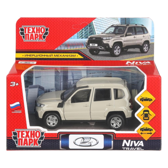 Машина металл Lada Niva travel 12 см, двери, инерц, бежевый Машина металл Lada Niva travel 12 см, двери, инерц, бежевый
