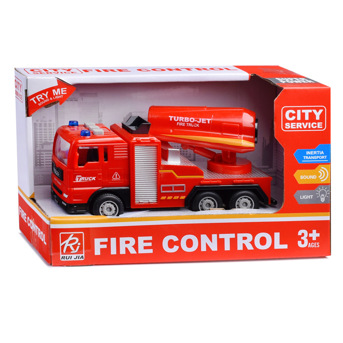 Машина RJ6821-4 "Пожарная" (свет, звук) в коробке