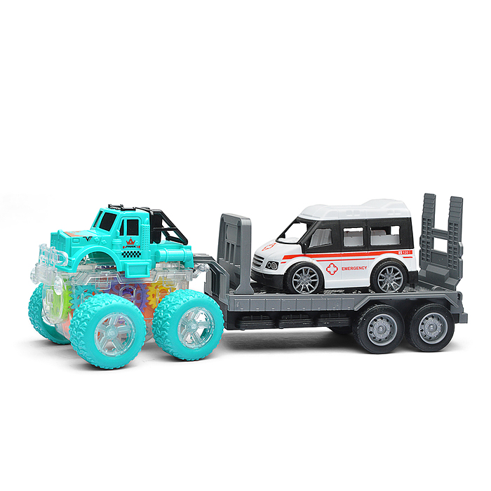 Машина YM-1107G1 "Пикап" с прицепом, в пакете