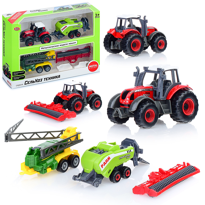 Фото к товару Трактор 6663 "Сельхозтехника" с прицепами, в коробке Трактор 6663 "Сельхозтехника" с прицепами, в коробке