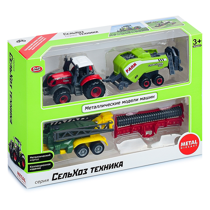 Фото к товару Трактор 6663 "Сельхозтехника" с прицепами, в коробке Трактор 6663 "Сельхозтехника" с прицепами, в коробке