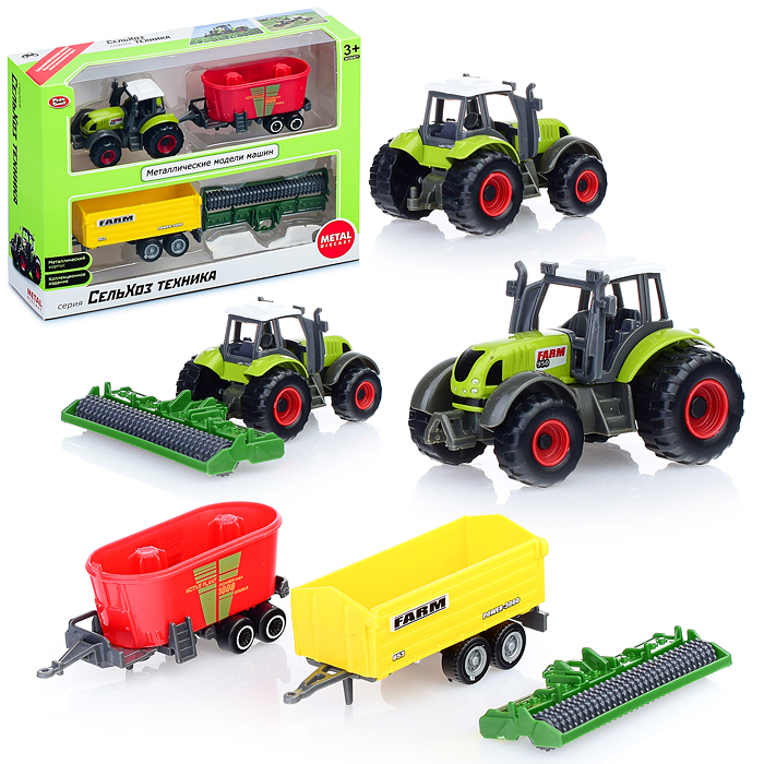 Фото к товару Трактор 6663 "Сельхозтехника" с прицепами, в коробке Трактор 6663 "Сельхозтехника" с прицепами, в коробке