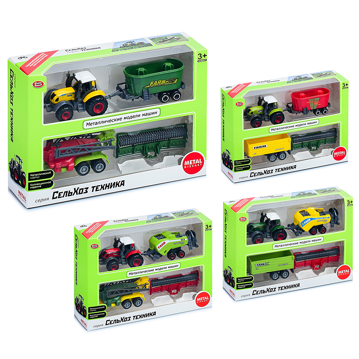 Фото к товару Трактор 6663 "Сельхозтехника" с прицепами, в коробке Трактор 6663 "Сельхозтехника" с прицепами, в коробке