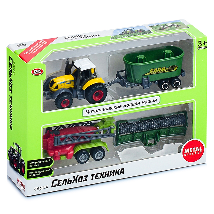 Фото к товару Трактор 6663 "Сельхозтехника" с прицепами, в коробке Трактор 6663 "Сельхозтехника" с прицепами, в коробке