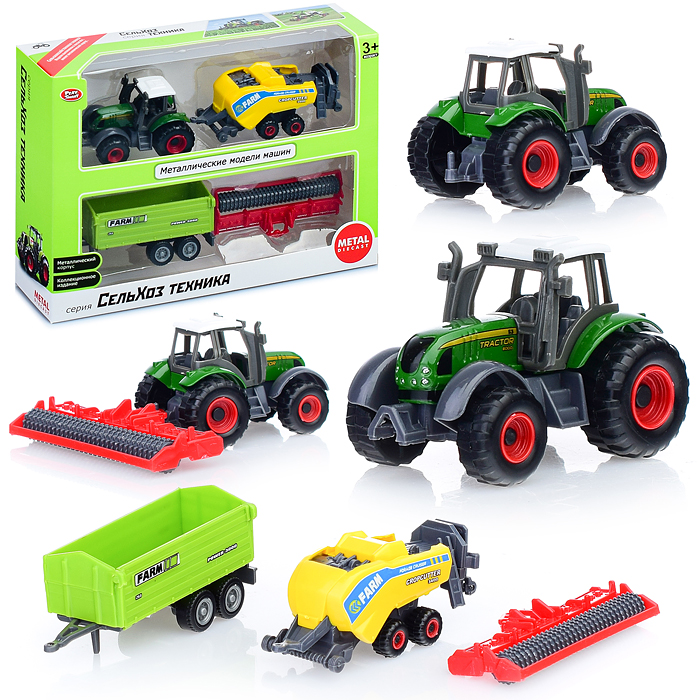 Фото к товару Трактор 6663 "Сельхозтехника" с прицепами, в коробке Трактор 6663 "Сельхозтехника" с прицепами, в коробке