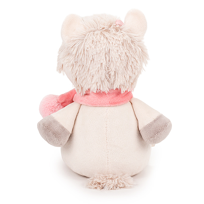 Мягкая игрушка "Лошадка Ами" с шарфом, пудровый 20 см.