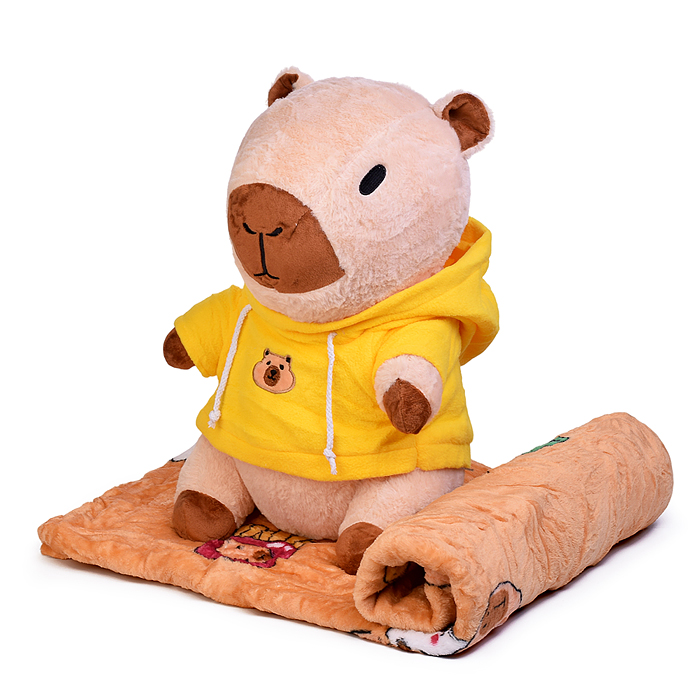 Мягкая игрушка "Капибара" М1579 с пледом