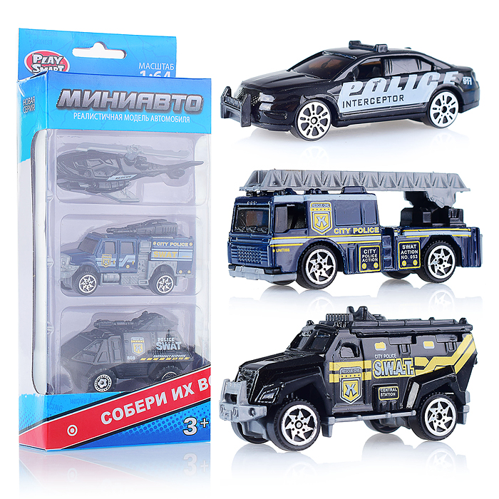 Набор техники 6389-3 "Мини Авто" полиция, в коробке