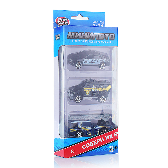 Фото к товару Набор техники 6389-3 "Мини Авто" полиция, в коробке Набор техники 6389-3 "Мини Авто" полиция, в коробке