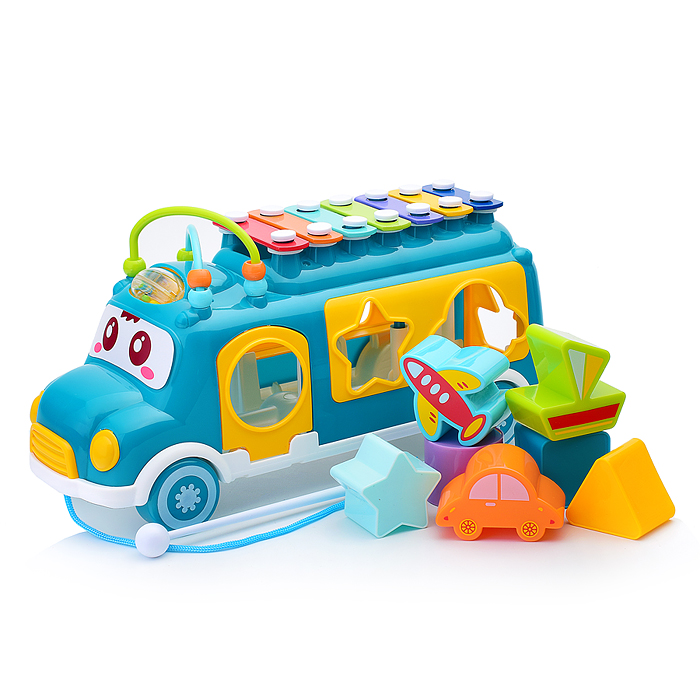 Сортер-металлофон HE8037 "Музыкальный автобус" в коробке