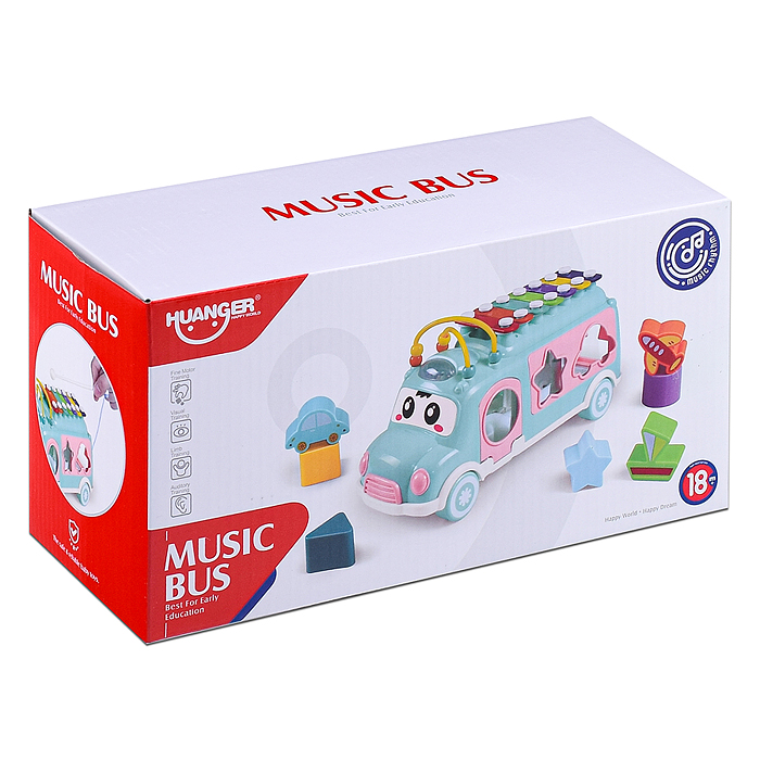 Сортер-металлофон HE8037 "Музыкальный автобус" в коробке
