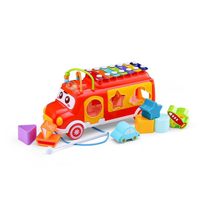 Сортер-металлофон HE8037 "Музыкальный автобус" в коробке