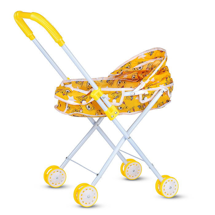 Фото к товару Коляска для кукол 8816-A (металлическая, складная, прогулочная с капюшоном, цвет желтый) в пакете Коляска для кукол 8816-A (металлическая, складная, прогулочная с капюшоном, цвет желтый) в пакете