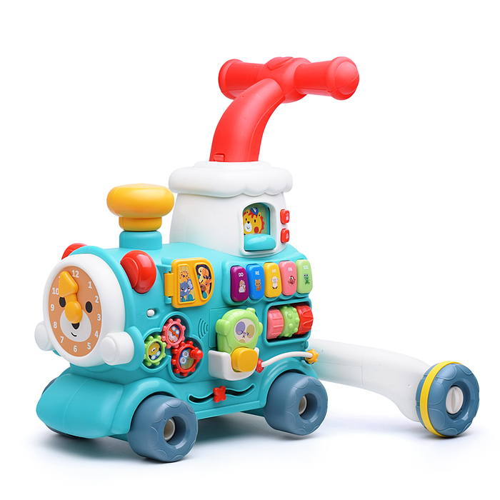 Каталка 6064 "Паровозик" зеленая, в коробке