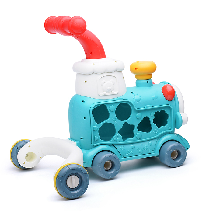 Каталка 6064 "Паровозик" зеленая, в коробке