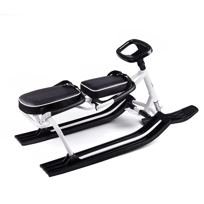 Игрушка Снегокат детский 503 "TWINS BABY" для двоих с двумя складными спинками (Белый)