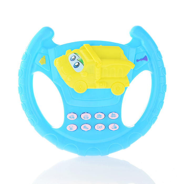 Руль 3330А-Р "Машинка" музыкальный, в пакете