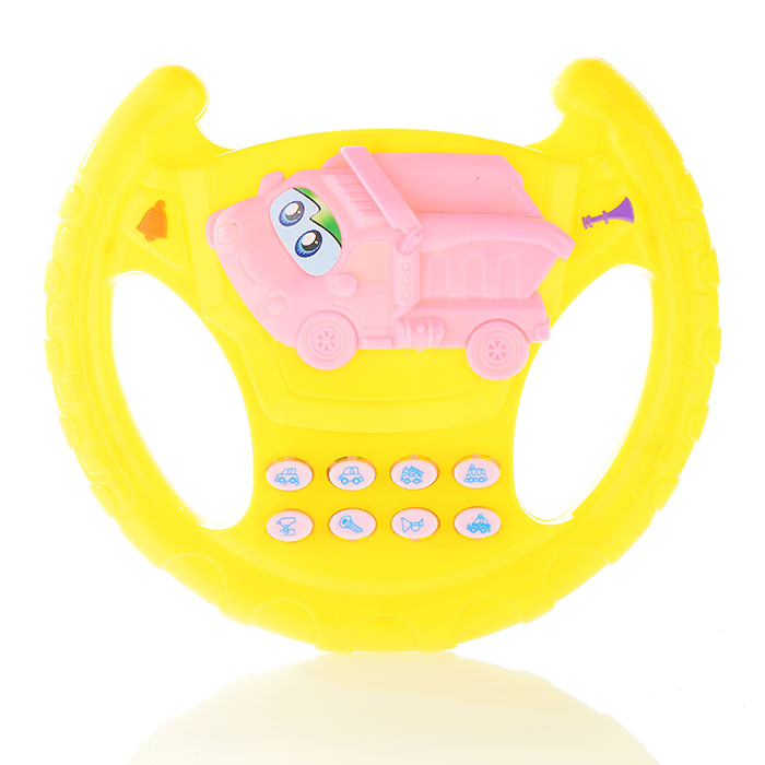 Руль 3330А-Р "Машинка" музыкальный, в пакете