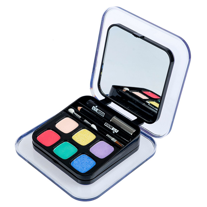 Набор детской декор. косметики Eva Moda, BOX 14х14х4,5 см; тени для век-4шт.(3,84г), блеск 