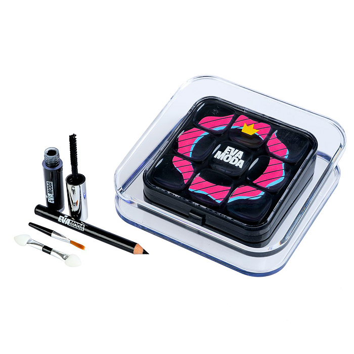 Набор детской декор. косметики Eva Moda, BOX 14х14х4,5 см; тени для век-4шт.(3,84г), блеск 
