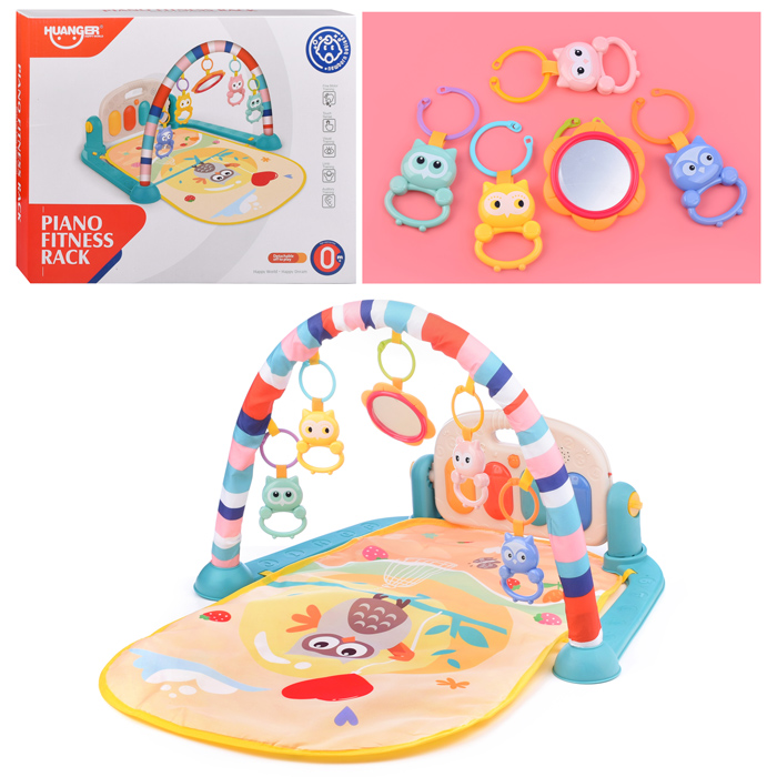 Коврик развивающий HE0650 "Совушки" в коробке (синий)