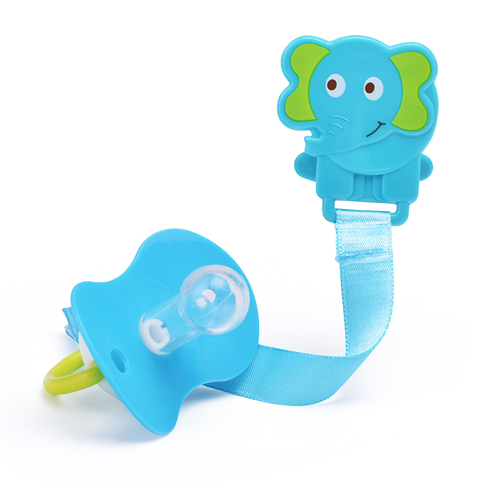 Соска-пустышка силиконовая классическая, нагубник-бабочка, с прищепкой "Африка" ассорти, 0+