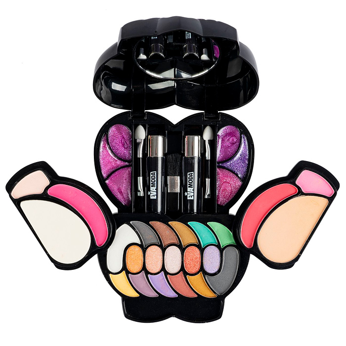 Набор детской декор. косметики Eva Moda, BOX 16,5х12,5х4,5 см; тени для век-17шт.(12,48г), 