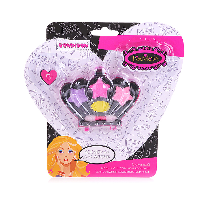 Набор детской декор.косметики Eva Moda (корона, тени для век 4 оттенка,аппликатор)