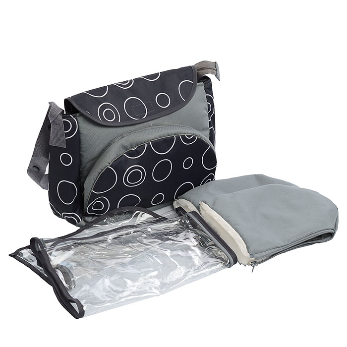 Санки-коляска Близняшки (круги на черном)