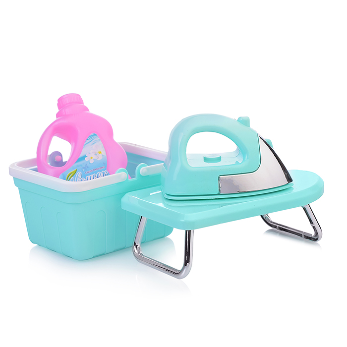 Бытовая техника A1001-6 "Стиральная машинка" с аксессуарами для стирки, бирюзовый, (свет, звук) в ко