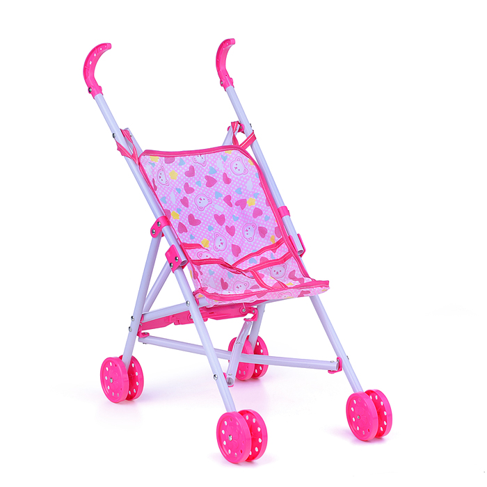 Фото к товару Коляска кукольная CS7817SH "Сердечки" трость, в пакете Коляска кукольная CS7817SH "Сердечки" трость, в пакете