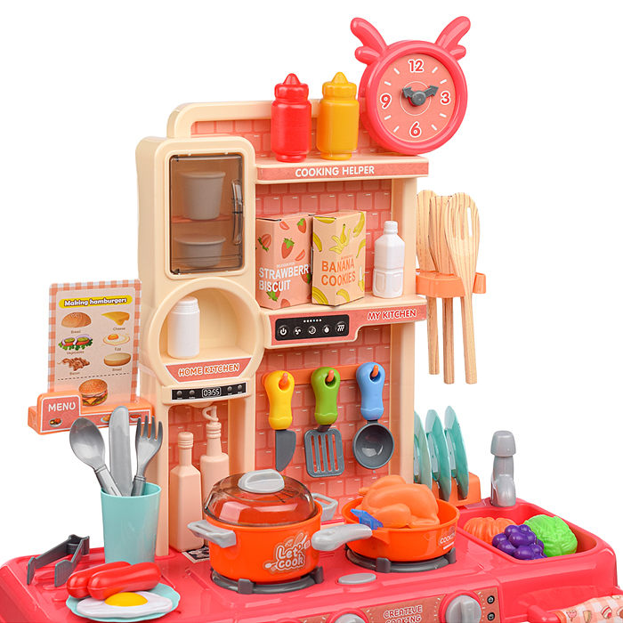 Фото к товару Игровой набор кухня MJL-803 "Любимая кухня" цвет розовый, в коробке Игровой набор кухня MJL-803 "Любимая кухня" цвет розовый, в коробке