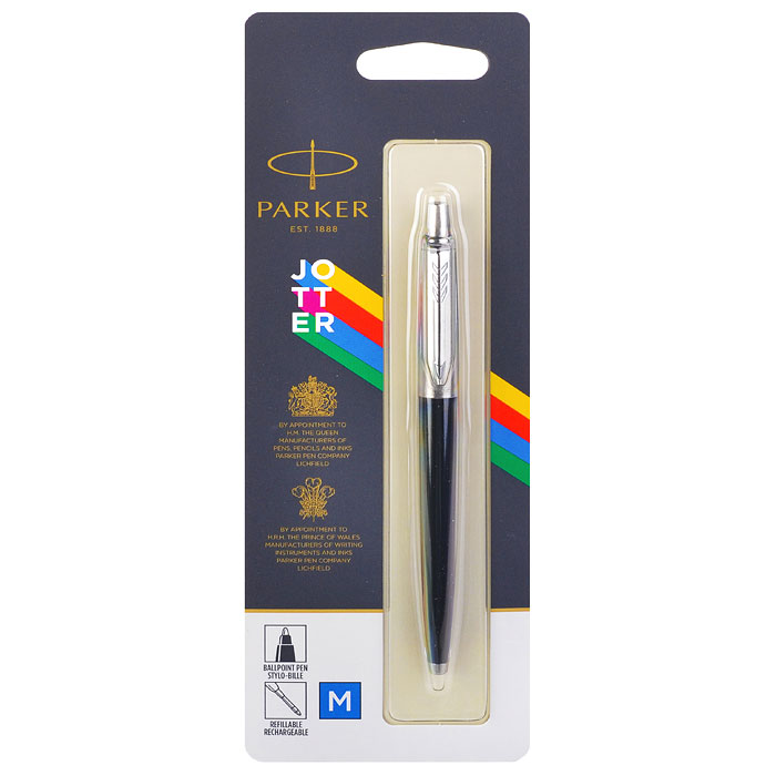 Ручка шариковая "Jotter Black", синяя, 1,0мм, кнопочн., пластик. корпус, блистер 