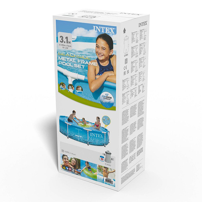 Фото к товару Бассейн каркасный 305х76см, фильтр-насос, 28208NP, INTEX Бассейн каркасный 305х76см, фильтр-насос, 28208NP, INTEX