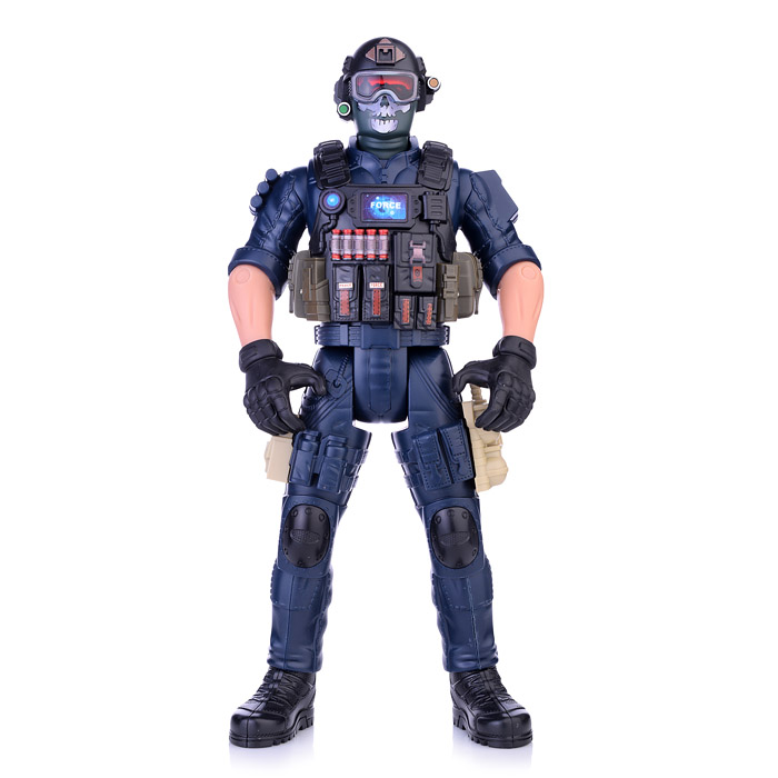 Солдат 31 см с оружием "Настоящий боец" BOX 40,5x15x6,5см, спецназовец в маске и очках