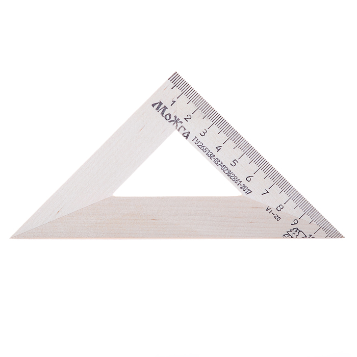 Треугольник деревянный 45°, 11см,