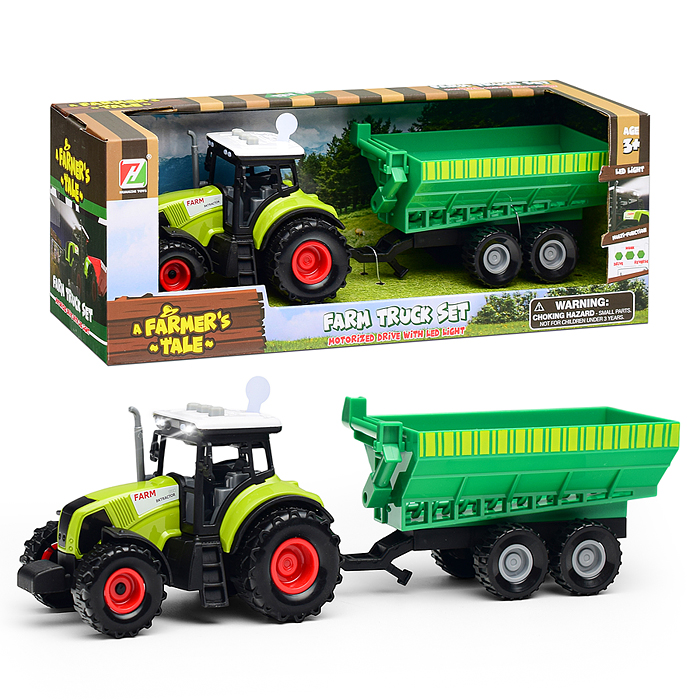 Трактор 550-3E "Фермер" с прицепом, в коробке