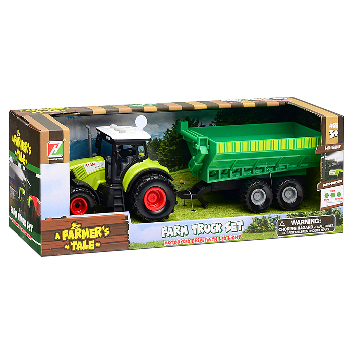 Трактор 550-3E "Фермер" с прицепом, в коробке