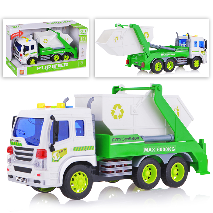 Машина WY320B "Мусоровоз" 1:16 (свет, звук) на батарейках, в коробке