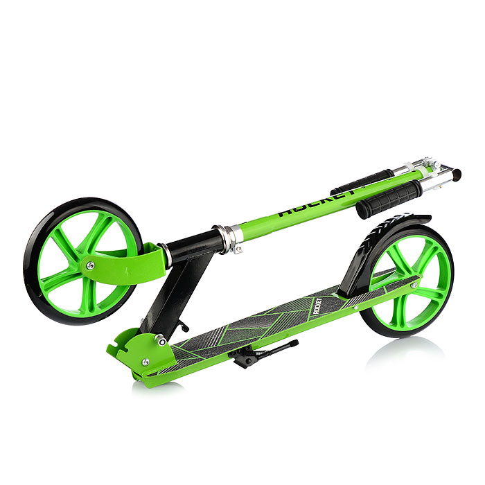 Самокат 2-х колесный ROCKET,колеса PU/ 200 мм,ABEC 7, зелёный