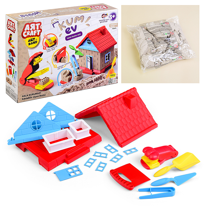 Набор кинетический песок "Строим дом" 750 г Набор кинетический песок "Строим дом" 750 г