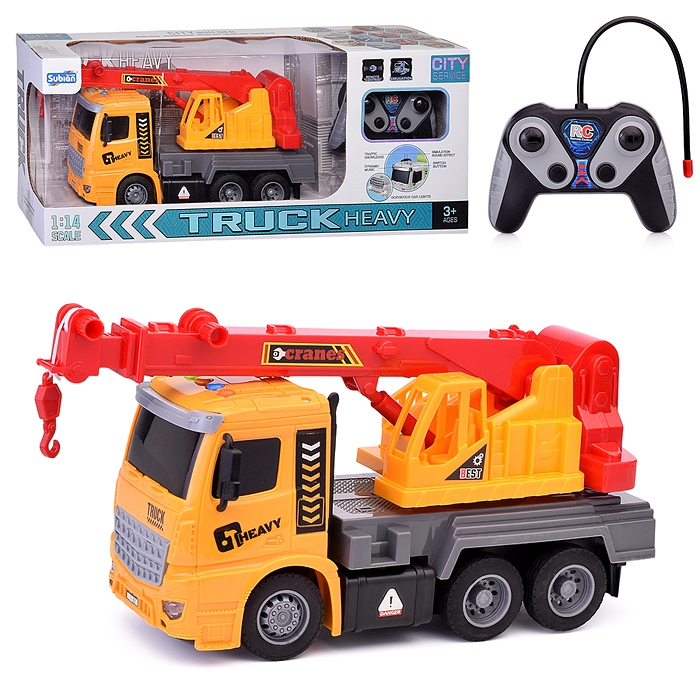 Машина S977-114A "Кран" р/у, 1:14 (свет, звук), 27 MHz в коробке