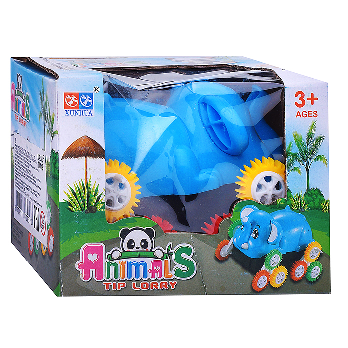 Машина V324 "Слон" перевёртыш, на батарейках, в коробке