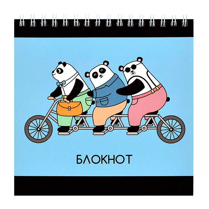 Блокнот 60л, клетка "Трио" гребень, Блок - белый офсет 65 г/м², 140х140 мм,, сплошн. глянц. УФ-лак