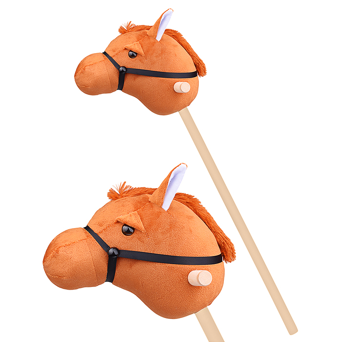 Игрушка "Лошадка" на палке (Светло-коричневый плюш) 1701/60