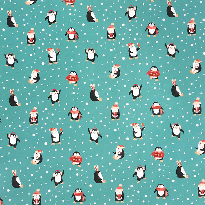 Бумага упаковочная подарочная новогодняя "Snow Fun", 70х100 см, 10 дизайнов ассорти.