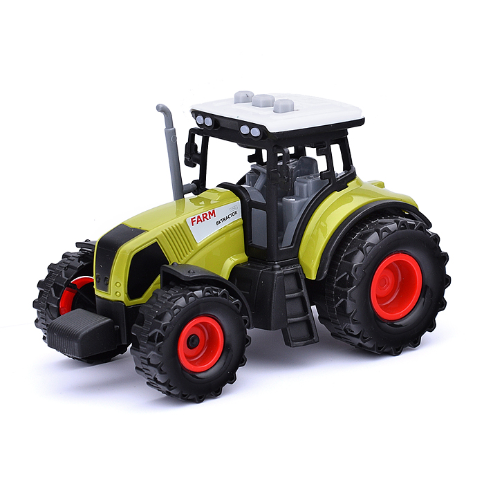 Трактор 550-2E с красным прицепом, в коробке