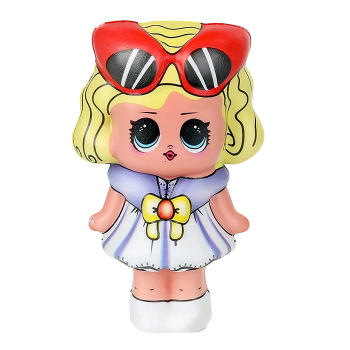 Игрушка - антистресс "Сквиш малыш" "Девочка с желтыми волосами" флоупак, Супер Жим