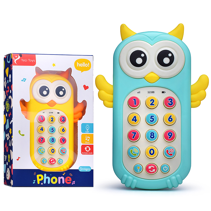 Телефон 796 "Музыкальная совушка" на батарейках, в коробке